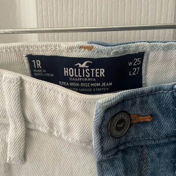 hollister half-white half-blue size 1 jeans - Picture 2 of 2